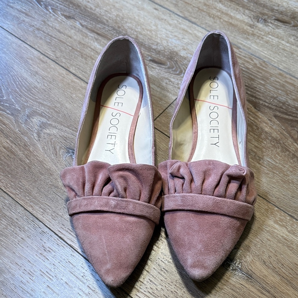 Sole Society Women's Blush Suede Loafers
